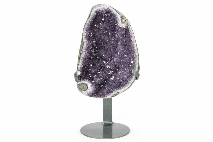 Amethyst Geode Section With Metal Stand - Uruguay #251428